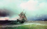 Approximation of the storm, 1877, aivazovsky