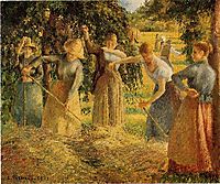 Harvest at Eragny, 1901, pissarro
