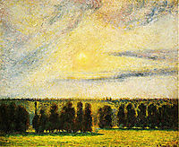 Sunset at Eragny, 1890, pissarro