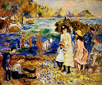 Children by the Sea in Guernsey, 1883, renoir