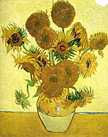 Still Life - Vase with Fifteen Sunflowers, 1888, vangogh