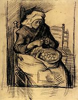 Woman Peeling Potatoes, 1885, vangogh
